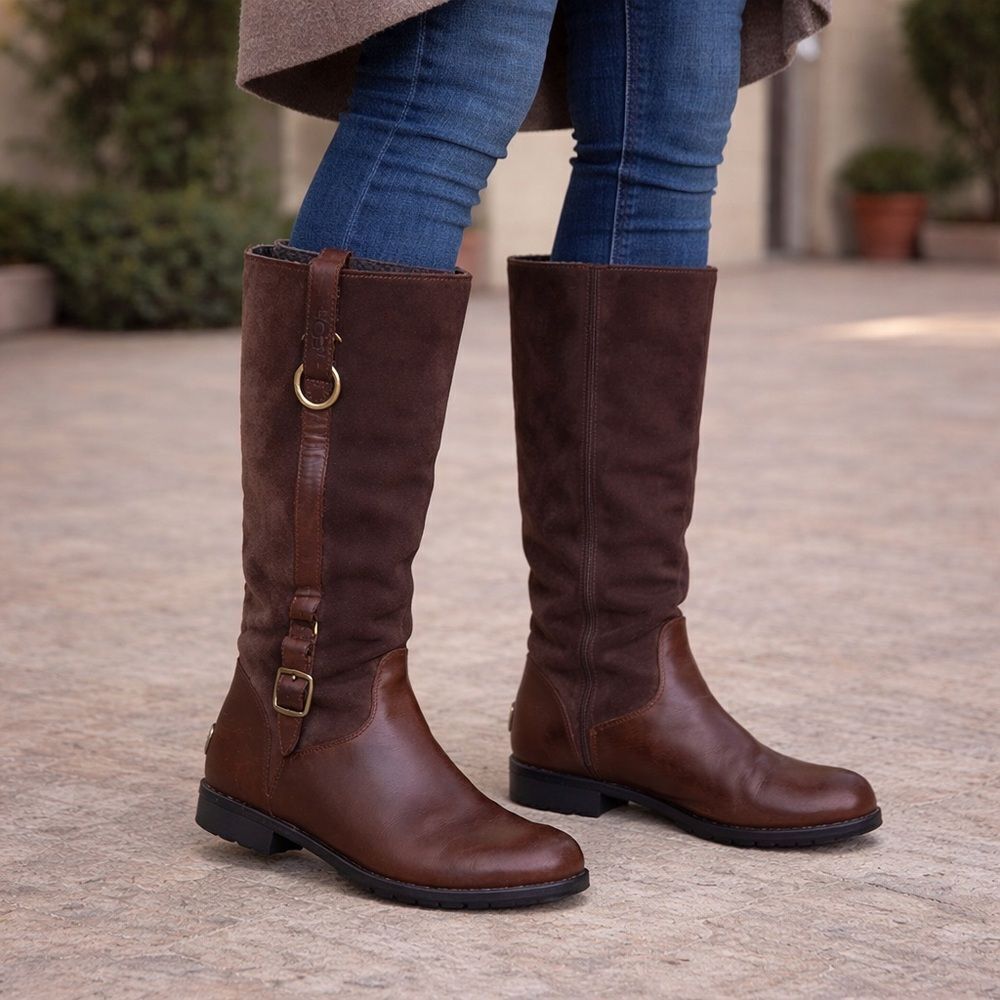 UGG Australia Boots Winter Bellevue Brown Leather